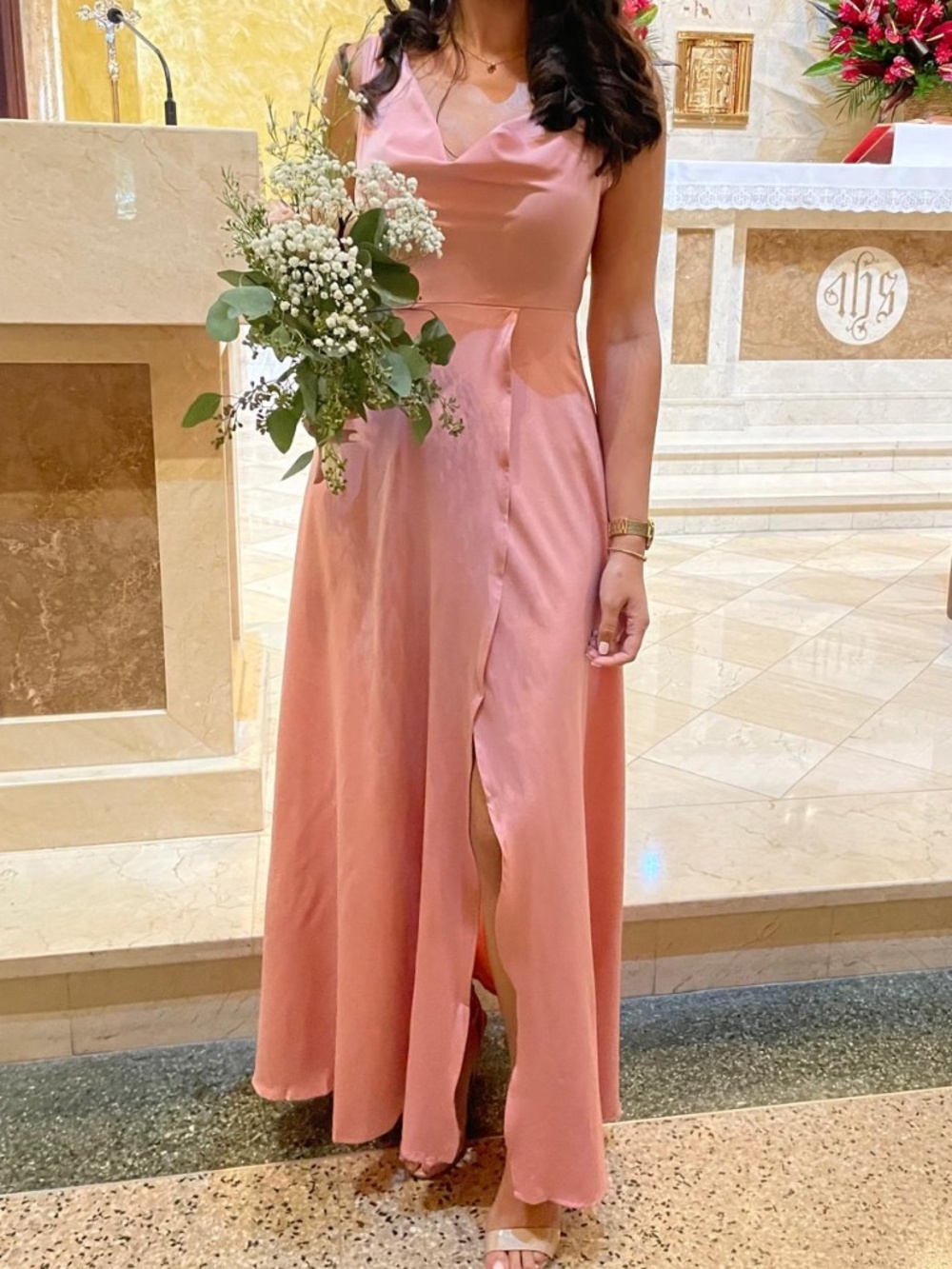 Pink Bridesmaid Wedding Cocktail Dress